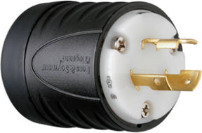 Legrand Turnlok L520PCCV3 Locking Plug, 2 -Pole, 20 A, 125 V, IP20, NEMA: NEMA L5-20P, Black/White