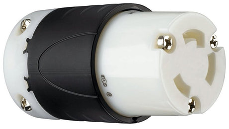 Legrand Turnlok L630CCCV3 Locking Connector, 2 -Pole, 30 A, 250 V, IP20, NEMA: NEMA L6-30R, Black/White