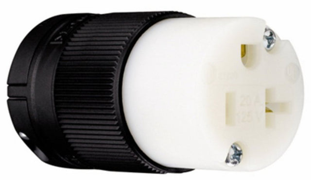 Legrand Camp-Lock PS520CCLBCCV4 Electrical Connector, 2 -Pole, 20 A, 125 V, NEMA: NEMA 5-20R, Black/White