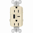 Legrand radiant R26USBAC6LACCV4 USB Outlet, 15 A, 125 V, Type A, C USB, NEMA: NEMA 5-15R, Light Almond