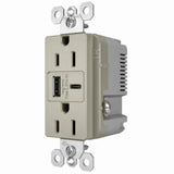 Legrand radiant R26USBAC6NICCV4 USB Outlet, 15 A, 125 V, Type A, C USB, NEMA: NEMA 5-15R, Nickel