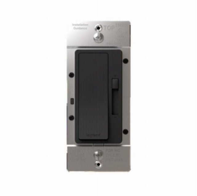 Legrand radiant Series RHL153PBKCC4 3-Way Dimmer, 1.25 A, 120 V, 150 W, CFL, Incandescent, LED Lamp, Black