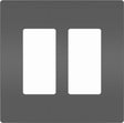 Legrand radiant RWP262BK Wallplate, 4.94 in L, 4.96 in W, 2 -Gang, Polycarbonate, Black