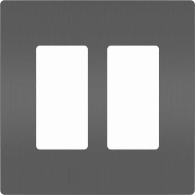Legrand radiant RWP262BK Wallplate, 4.94 in L, 4.96 in W, 2 -Gang, Polycarbonate, Black