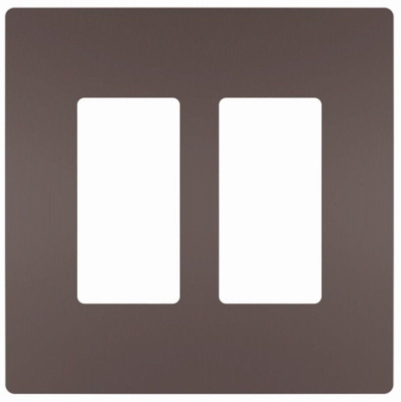Legrand radiant RWP262DBCC6 Wallplate, 4.94 in L, 4.96 in W, 2 -Gang, Polycarbonate, Dark Bronze