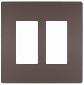 Legrand radiant RWP262DBCC6 Wallplate, 4.94 in L, 4.96 in W, 2 -Gang, Polycarbonate, Dark Bronze