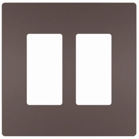 Legrand radiant RWP262DBCC6 Wallplate, 4.94 in L, 4.96 in W, 2 -Gang, Polycarbonate, Dark Bronze