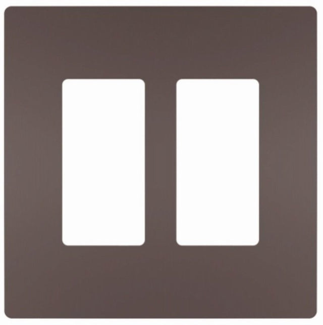 Legrand radiant RWP262DBCC6 Wallplate, 4.94 in L, 4.96 in W, 2 -Gang, Polycarbonate, Dark Bronze