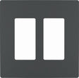 Legrand radiant RWP262GCC6 Switch Wallplate, 4.94 in L, 4.96 in W, 2 -Gang, Polycarbonate, Graphite, Smooth