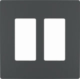Legrand radiant RWP262GCC6 Switch Wallplate, 4.94 in L, 4.96 in W, 2 -Gang, Polycarbonate, Graphite, Smooth