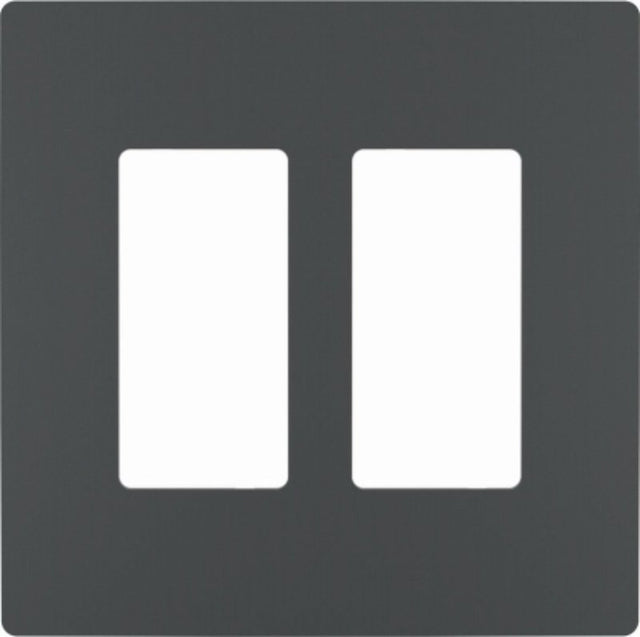 Legrand radiant RWP262GCC6 Switch Wallplate, 4.94 in L, 4.96 in W, 2 -Gang, Polycarbonate, Graphite, Smooth
