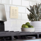 Legrand RWP262LACC6 Wallplate, 4.94 in L, 4.96 in W, 2 -Gang, Polycarbonate, Light Almond