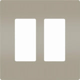 Legrand radiant RWP262NICC6 Wallplate, 4.94 in L, 4.96 in W, 2 -Gang, Polycarbonate, Silver, Nickel