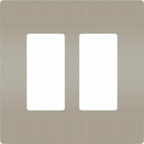Legrand radiant RWP262NICC6 Wallplate, 4.94 in L, 4.96 in W, 2 -Gang, Polycarbonate, Silver, Nickel