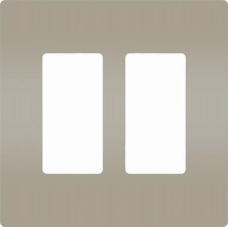 Legrand radiant RWP262NICC6 Wallplate, 4.94 in L, 4.96 in W, 2 -Gang, Polycarbonate, Silver, Nickel