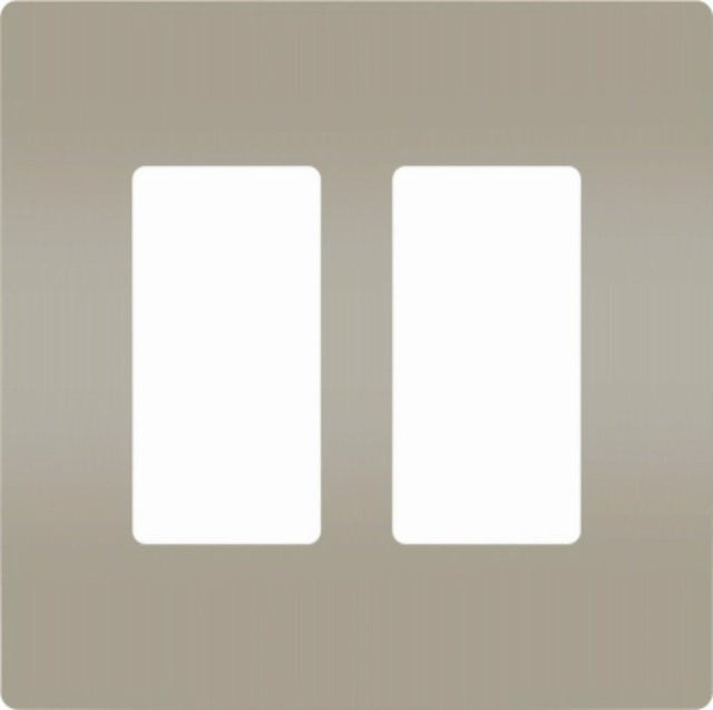 Legrand radiant RWP262NICC6 Wallplate, 4.94 in L, 4.96 in W, 2 -Gang, Polycarbonate, Silver, Nickel
