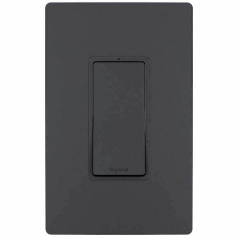 Legrand radiant Series TM870GCC10 Rocker Switch, 15 A, 120/277 V, Push Wire, Side Wire Terminal, Graphite