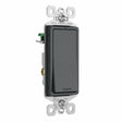 Legrand radiant Series TM870GCC10 Rocker Switch, 15 A, 120/277 V, Push Wire, Side Wire Terminal, Graphite