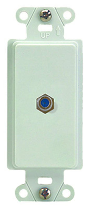 On-Q WP3214WHV1 Coaxial Wall Jack, 4 in L, 1.03 in W, 1 -Port, Plastic, White