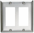 Legrand SS262CC10 Wallplate, 4-1/2 in L, 4.56 in W, 2 -Gang, Stainless Steel, Silver, Brushed