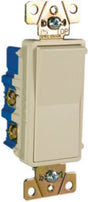 Legrand radiant Series TM874LACC6 Paddle Switch, 15 A, 120/277 VAC, Push Wire, Side Wire Terminal, Light Almond, 4-Pole
