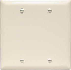 Legrand TP23LACC12 Blank Wallplate, 4.68 in L, 4-3/4 in W, 0.07 in Thick, 2 -Gang, Nylon, Light Almond