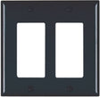 Legrand TradeMaster TP TP262BKCC12 Wallplate, 4.687 in L, 4-3/4 in W, 2 -Gang, Nylon, Black, Matte