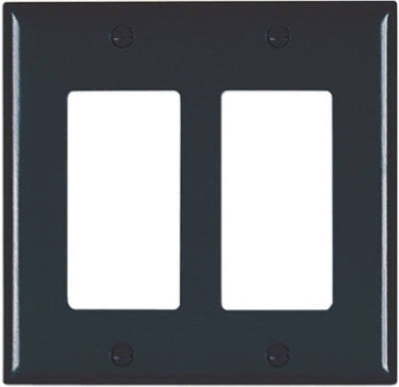 Legrand TradeMaster TP TP262BKCC12 Wallplate, 4.687 in L, 4-3/4 in W, 2 -Gang, Nylon, Black, Matte