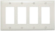 Pass & Seymour TradeMaster TP Series TP264WCC10 Wallplate, 5-1/2 in L, 4-Gang, Nylon, White