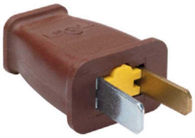 Legrand SA540CC10 Electrical Plug, Polarized, Straight Blade, 2-Pole, 15 A, 125 V, NEMA: NEMA 1-15P, Brown
