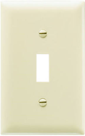 Pass & Seymour TP1ICC100 Switch Wallplate, 4.69 in L, 2.94 in W, 1-Gang, Nylon, Ivory