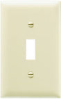 Pass & Seymour TP1ICC100 Switch Wallplate, 4.69 in L, 2.94 in W, 1-Gang, Nylon, Ivory
