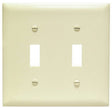 Legrand TradeMaster TP TP2-I Wallplate, 4.687 in L, 4-3/4 in W, 2 -Gang, Plastic, Ivory, Matte
