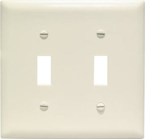 Legrand TradeMaster TP TP2LACC30 Wallplate, 4.69 in L, 4-3/4 in W, 2 -Gang, Plastic, Light Almond