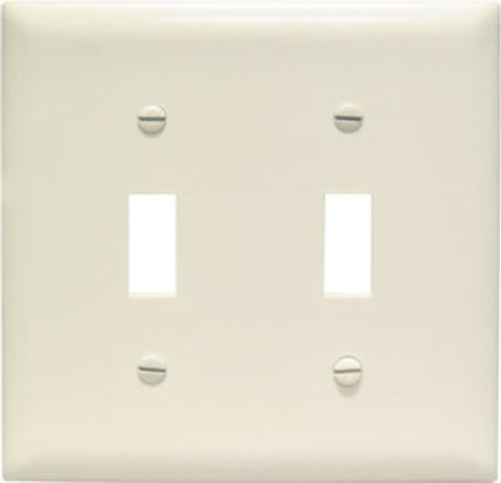 Legrand TradeMaster TP TP2LACC30 Wallplate, 4.69 in L, 4-3/4 in W, 2 -Gang, Plastic, Light Almond