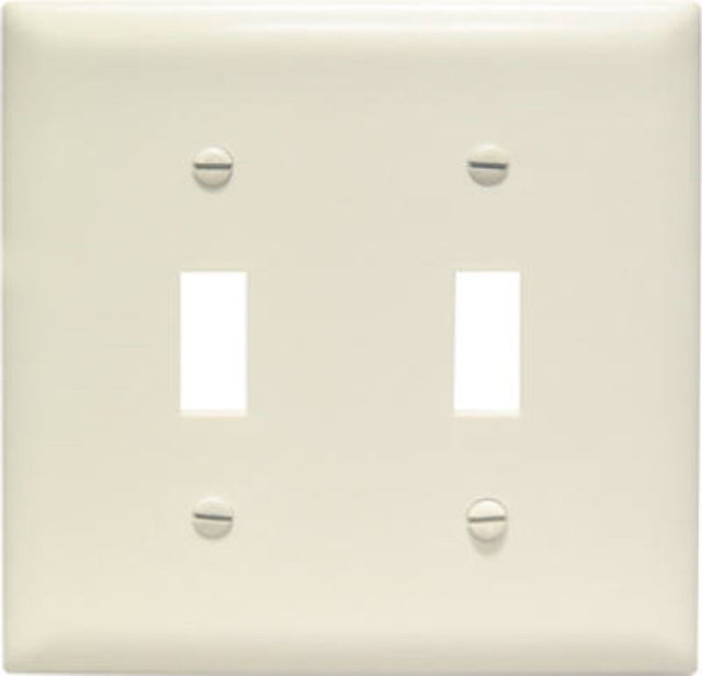 Legrand TradeMaster TP TP2LACC30 Wallplate, 4.69 in L, 4-3/4 in W, 2 -Gang, Plastic, Light Almond