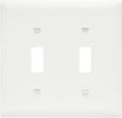 Legrand TP2WCC30 Switch Wallplate, 4.68 in L, 4-3/4 in W, 2 -Gang, Nylon, White, Smooth