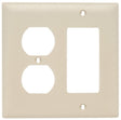 Legrand TradeMaster TP826ICC12 Combination Wallplate, 4.68 in L, 4-3/4 in W, 2 -Gang, Nylon, Ivory