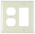Legrand TP826LACC12 Wallplate, 4-3/4 in L, 4.6875 in W, 2 -Gang, Nylon, Light Almond