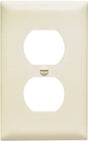 Legrand TradeMaster TP Series TP8LACC100 Receptacle Wallplate, 4.687 in L, 2.937 in W, 1-Gang, Nylon