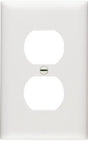 Legrand TradeMaster TP Series TP8WCC100 Receptacle Wallplate, 4.687 in L, 2.937 in W, Standard, White Color