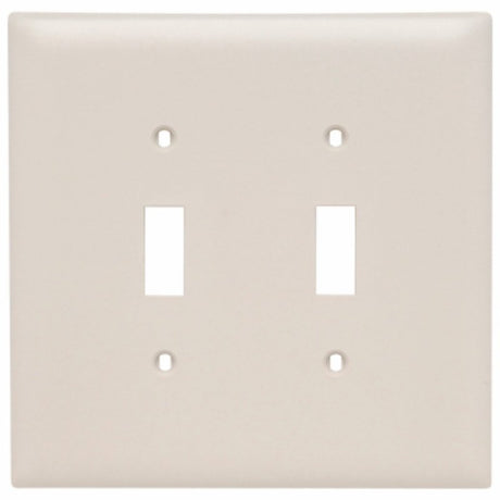 Legrand TradeMaster TPJ2LACC10 Wallplate, 4.87 in L, 4.93 in W, 2 -Gang, Nylon, Light Almond