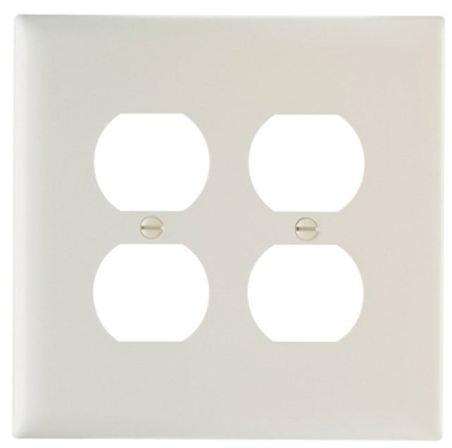 Legrand TradeMaster TPJ TPJ82LACC10 Receptacle Wallplate, 5-1/16 in L, 5-1/8 in W, Jumbo, 2 -Gang, Nylon