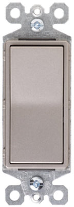 Legrand radiant Series TM873NICC10 Paddle Switch, 15 A, 120/277 VAC, Push Wire, Side Wire Terminal, Nickel