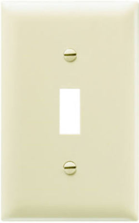 Legrand TradeMaster TP Series TP1-I Wallplate, 4.687 in L, 2.937 in W, 1-Gang, Plastic, Ivory, Matte