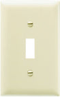 Legrand TradeMaster TP Series TP1-I Wallplate, 4.687 in L, 2.937 in W, 1-Gang, Plastic, Ivory, Matte