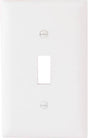 Legrand TradeMaster TP TP1WCP10 Switch Wallplate, 4.68 in L, 2.93 in W, 1 -Gang, Nylon, White, Smooth