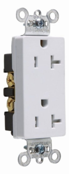 Legrand TR26352WCC8 Duplex Receptacle, Nylon, White, 2-Pole, 20 A, 125 V, NEMA: 5-20R, 14 to 10 AWG Wire