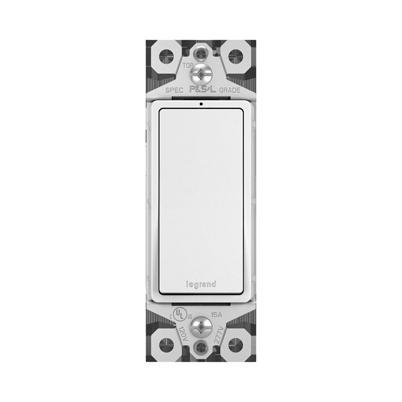 Legrand radiant TM870WSLCCC5WP Decorator Switch, 15 A, 120/277 V, Thermoplastic Housing Material, White