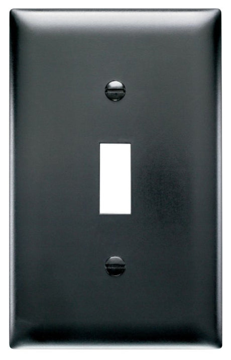 Pass & Seymour TradeMaster TP TP1BKCC15 Wallplate, 4.6875 in L, 2.937 in W, 1 -Gang, Nylon, Black